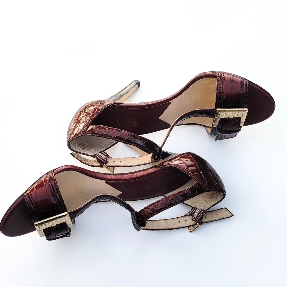 Michael Michael Kors patent maroon sandals